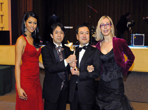 Dame De Honour Rachel Ritfeld, Exec. Producer Kazuhiko Tanaka, Film Dir. Hideki Wada winner of Best Picture 'Cinderella Formula' winning 3 additional AngelFA for Best Actress, Best Actor and Best Screenplay